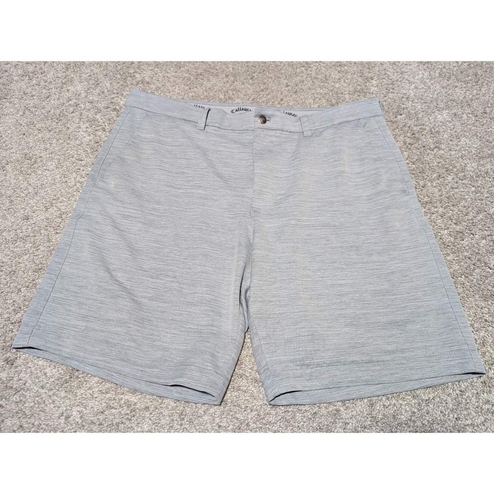 Callaway Golf Shorts Mens 38 Grey Heathered Performance Flat Front‎ Active